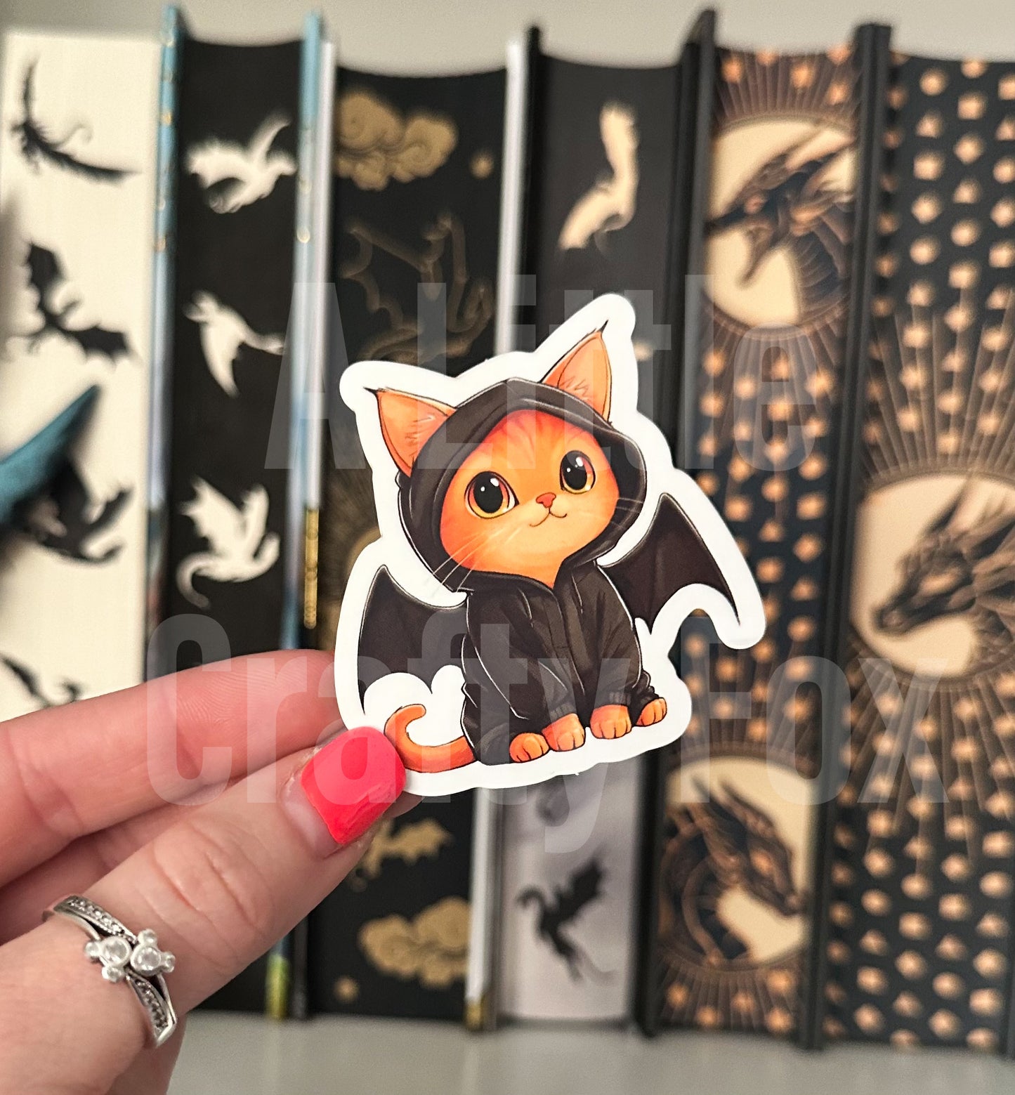 Kawaii Broccoli Dragon Cat Fourth Wing Inspired Officially Licensed Matte Sticker