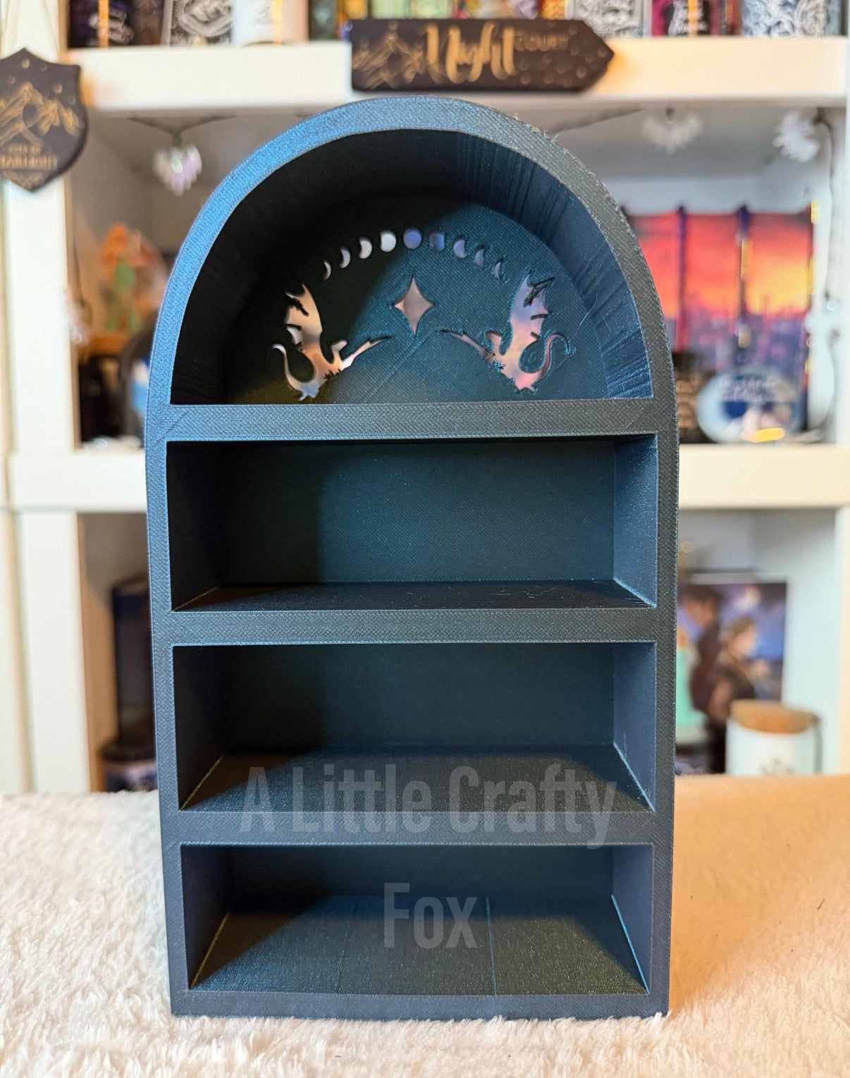 Arched Mini Bookshelf with Cutout Designs