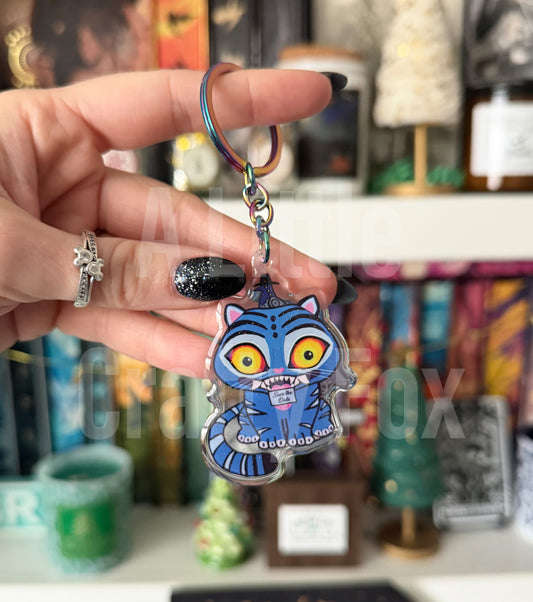 I Made It for the Tiger Derpy Tiger Glitter Acrylic Keychain