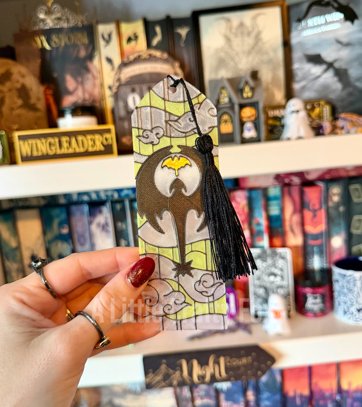 Stained Glass Style Flying Dragon/Dragon Rider 3D Printed Bookmark