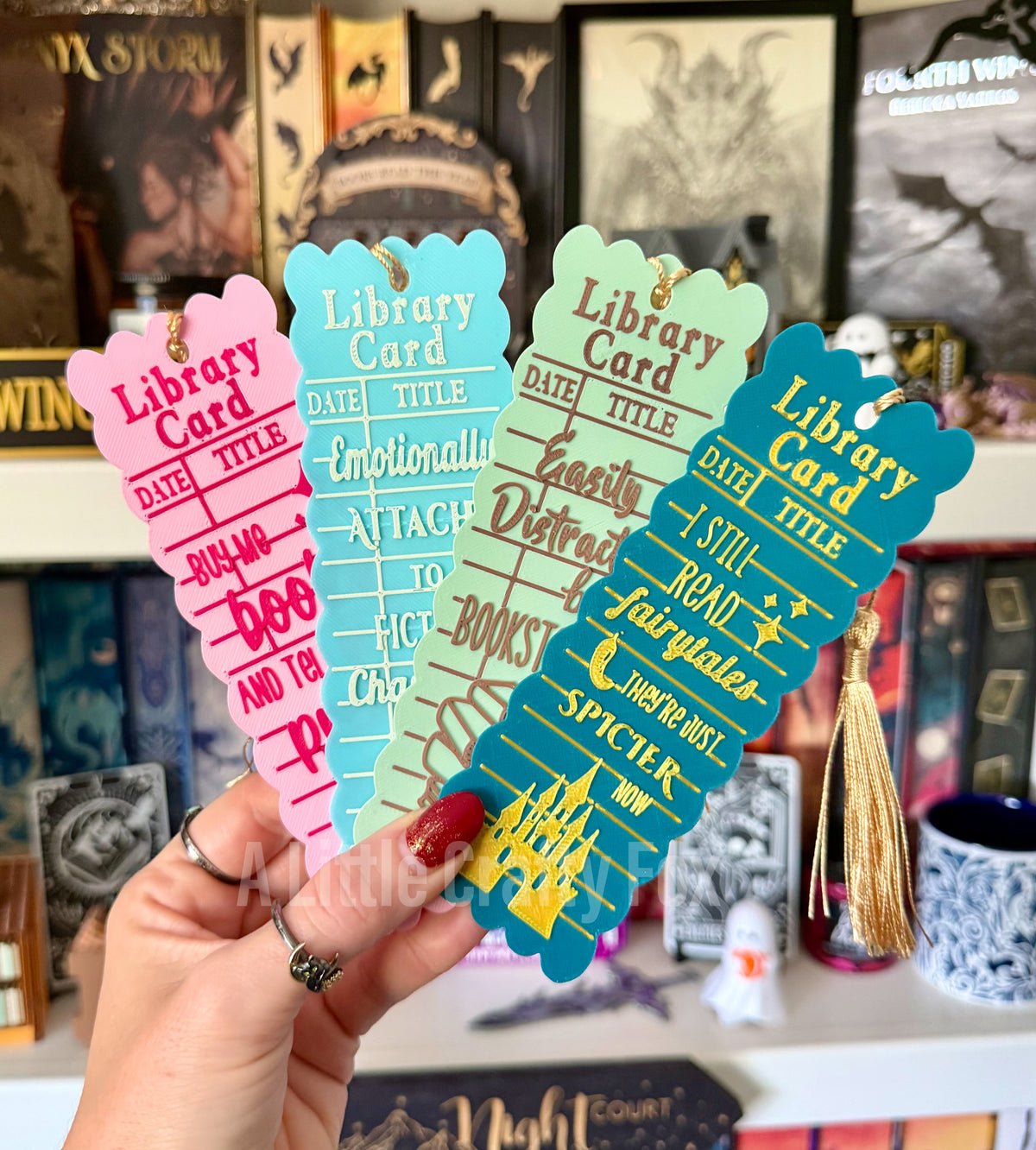 Vintage Library Card 3D Printed Bookmark Collection