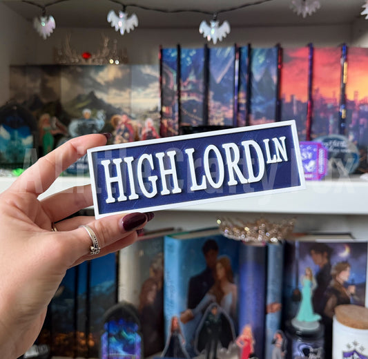 High Lord Lane 3D Printed Bookish Street Sign