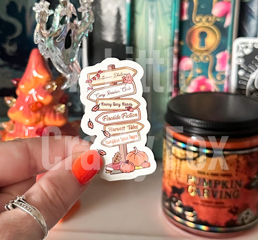 Autumn Reading Trails Bookish Matte Sticker