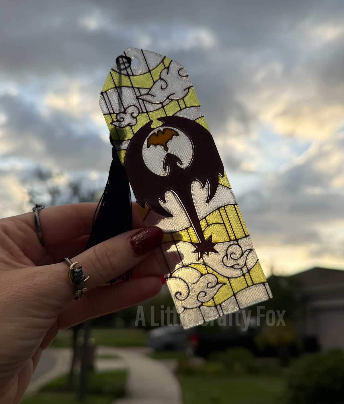 Stained Glass Style Flying Dragon/Dragon Rider 3D Printed Bookmark