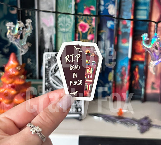 Read in Peace Spooky Season Bookish Matte Sticker