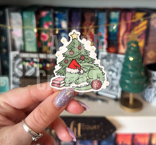Holiday Book Dragon Matte Sticker