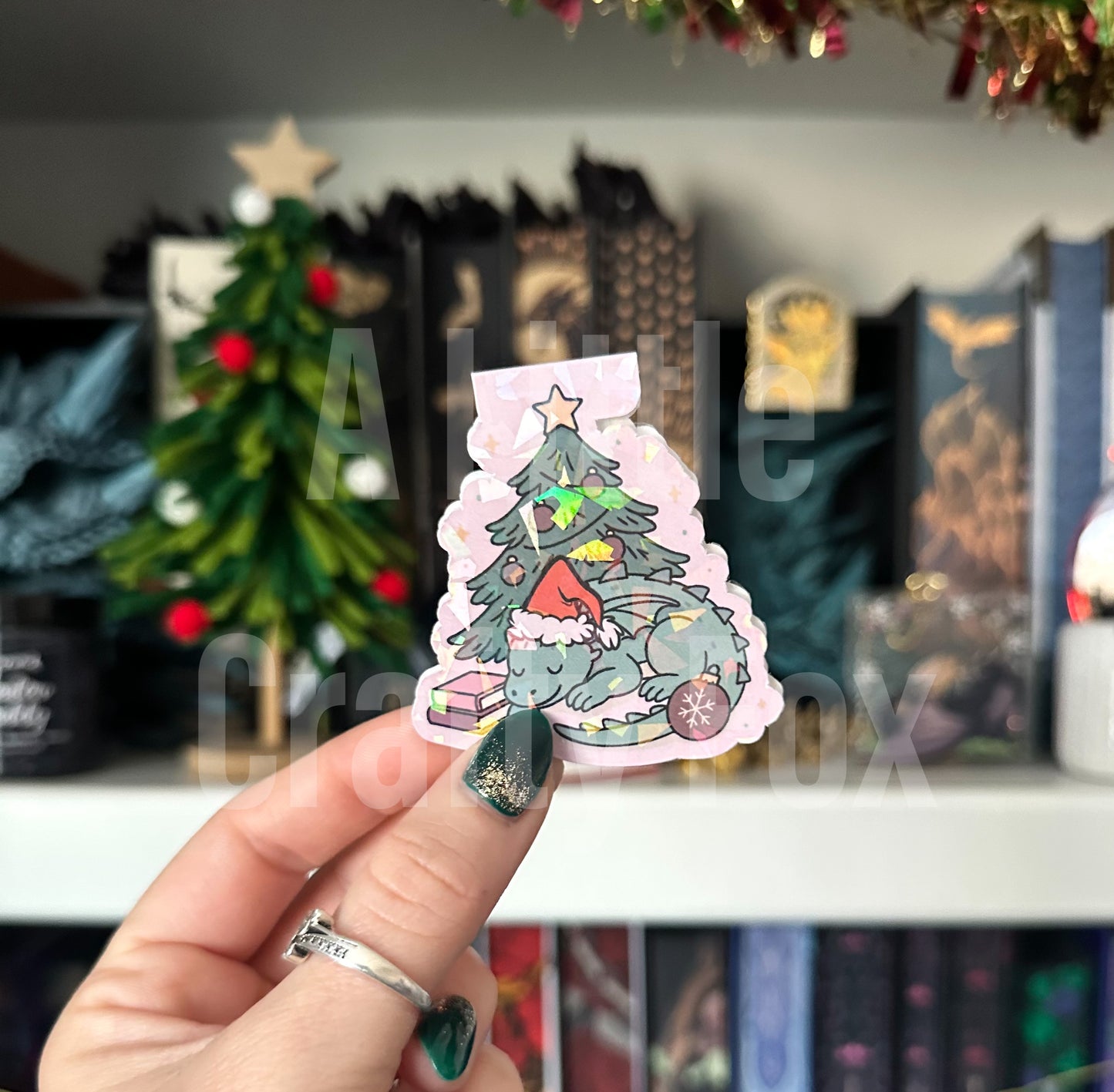 Holiday Book Dragon Holographic Magnetic Bookmark