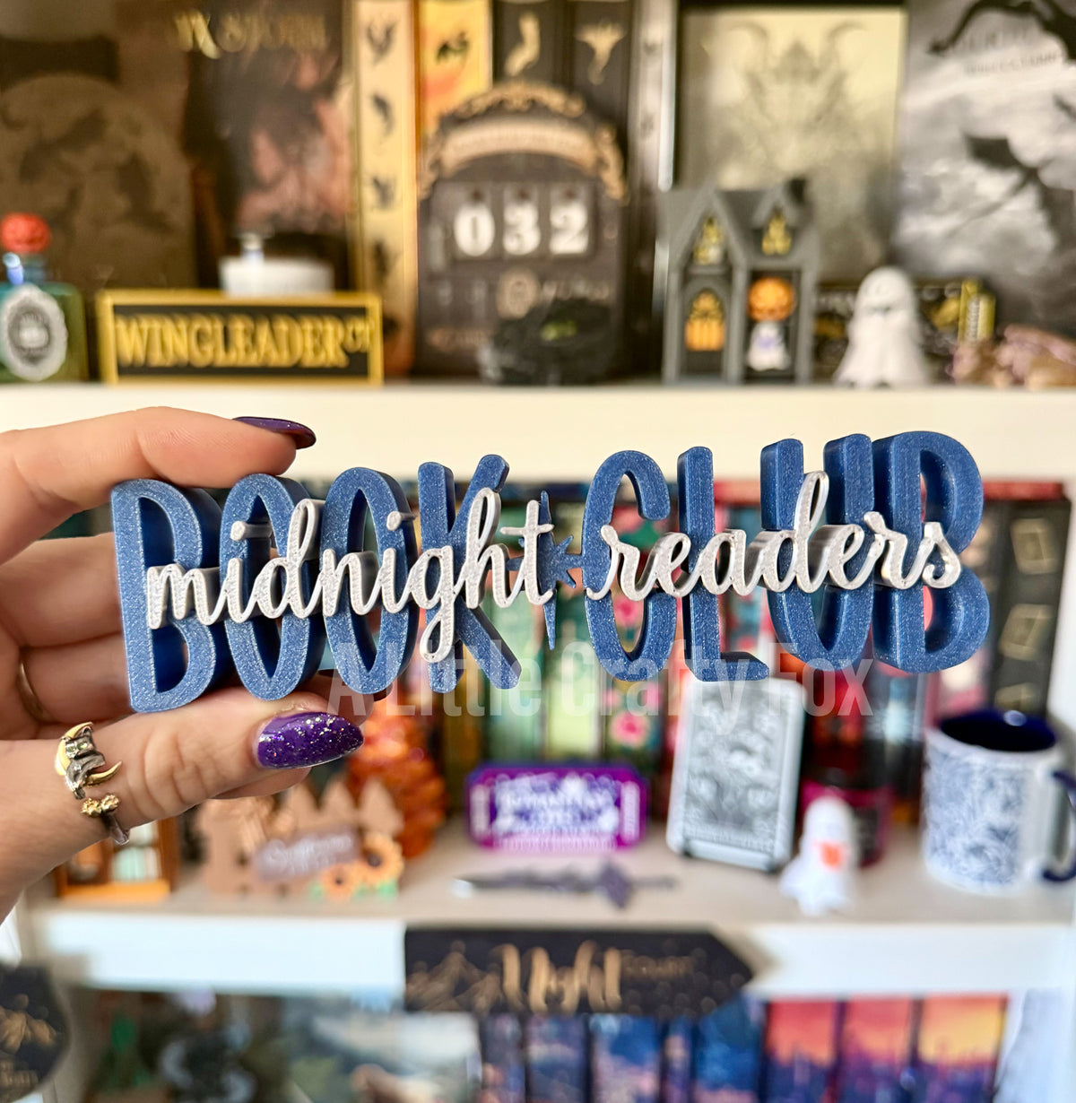 Midnight Readers Book Club 3D Printed Shelf Decor