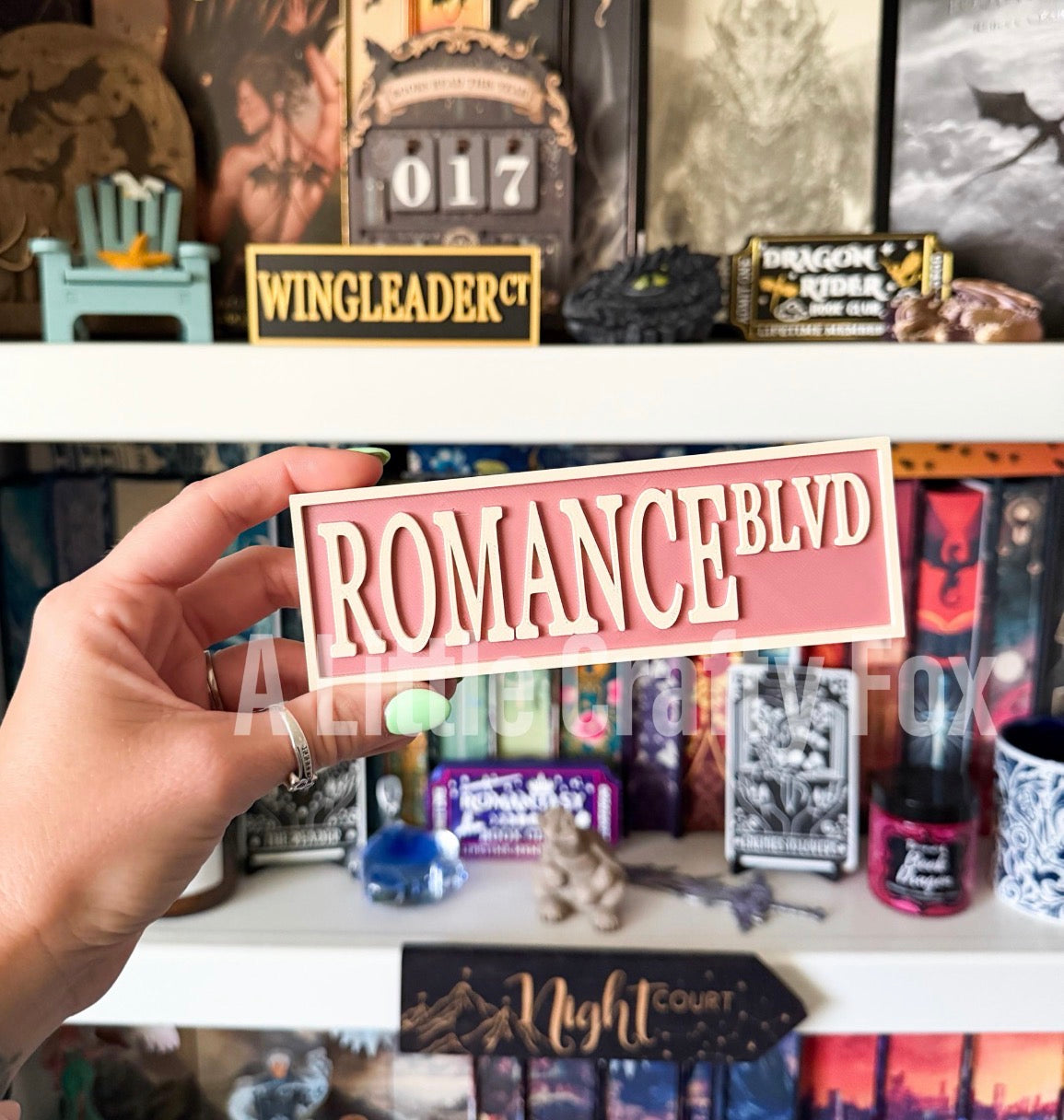 Romance Boulevard 3D Printed Bookish Street Sign