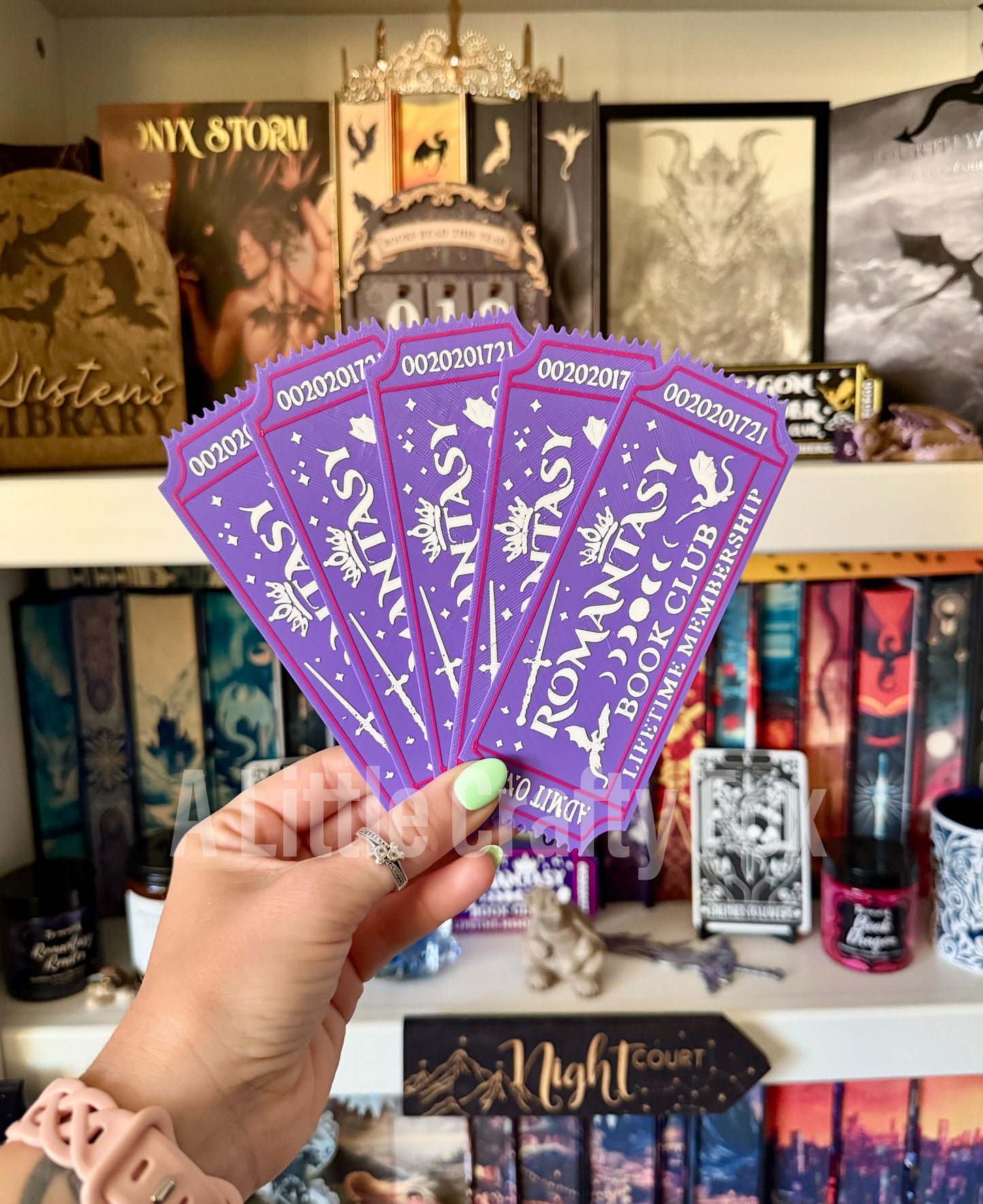 Romantasy Book Club Admission Ticket 3D Printed Bookmark
