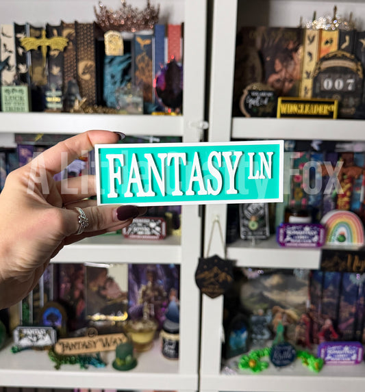Fantasy Lane 3D Printed Bookish Street Sign