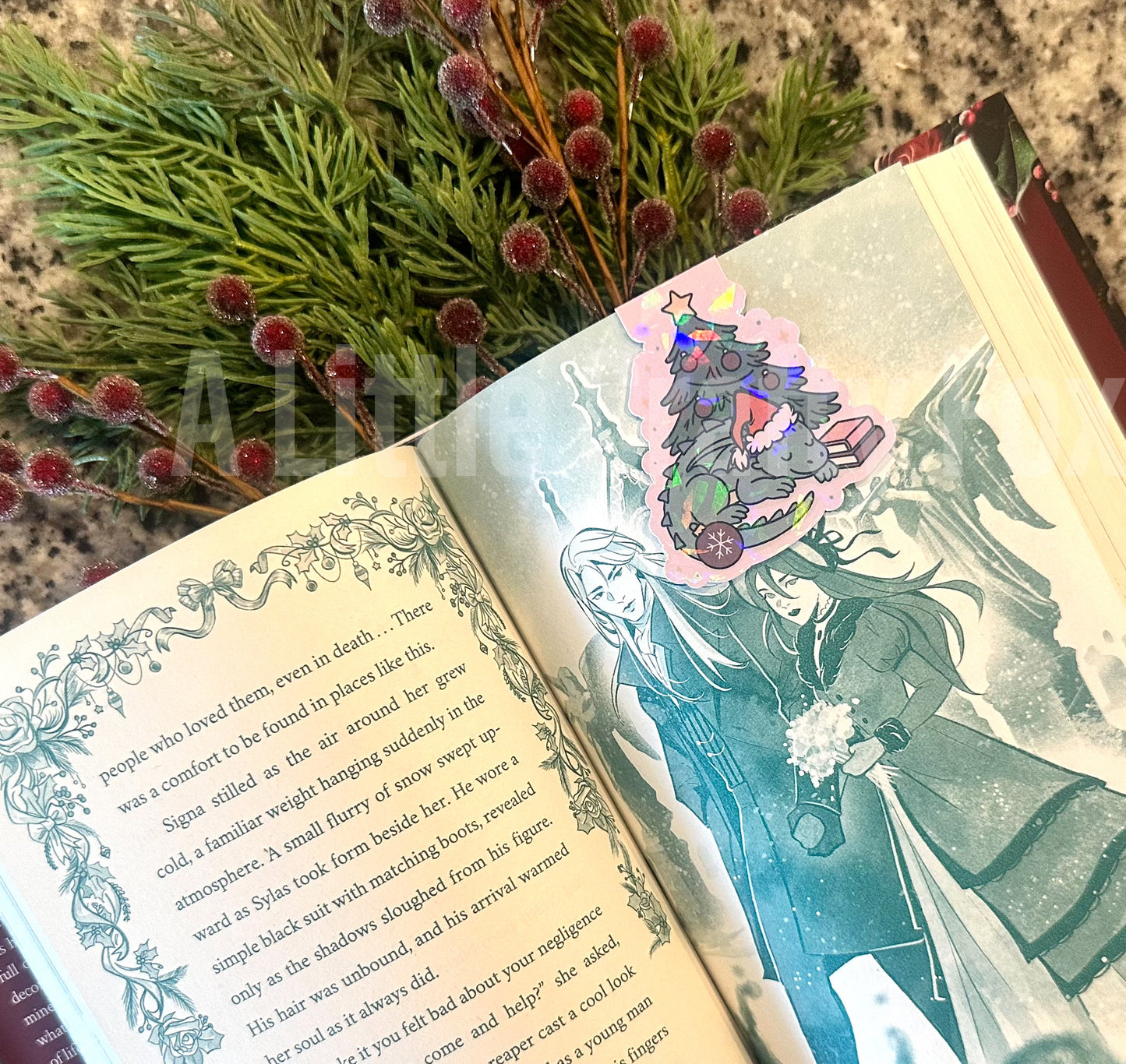 Holiday Book Dragon Holographic Magnetic Bookmark