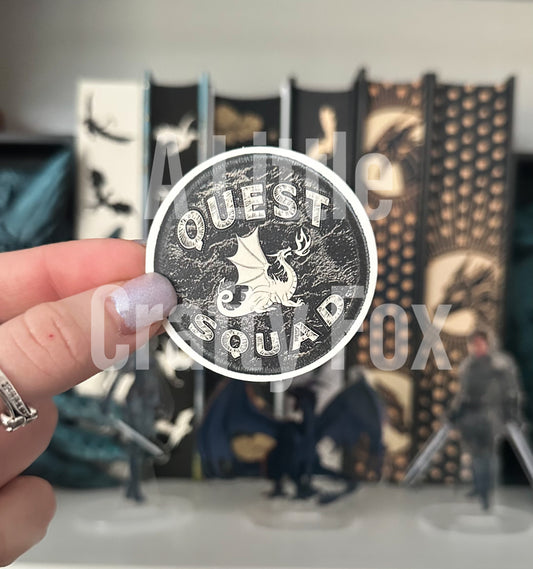Quest Squad Patch Fourth Wing Inspired Officially Licensed Matte Sticker