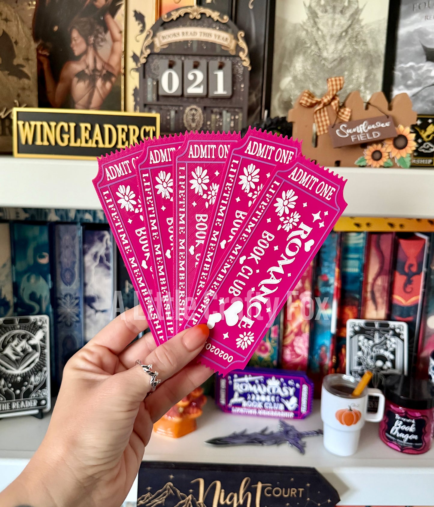 Romance Book Club Admission Ticket 3D Printed Bookmark