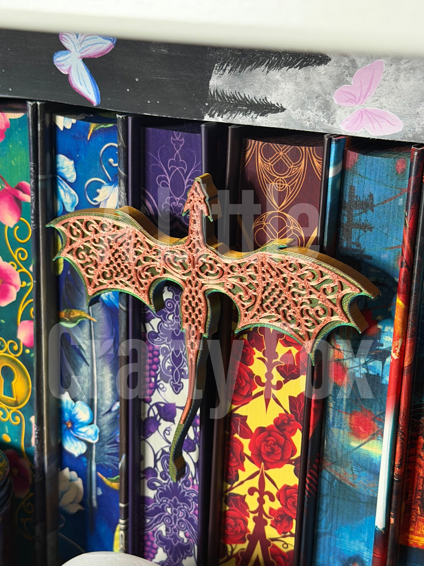 Filigree Dragon Book Nook - 3D Printed Shelf Sitter