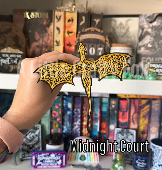 Filigree Dragon Book Nook - 3D Printed Shelf Sitter