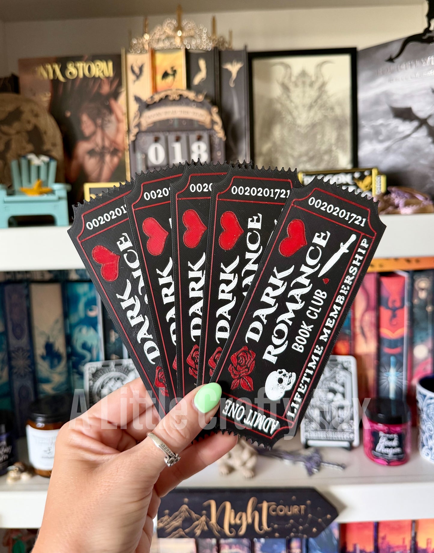 Dark Romance Book Club Admission Ticket 3D Printed Bookmark