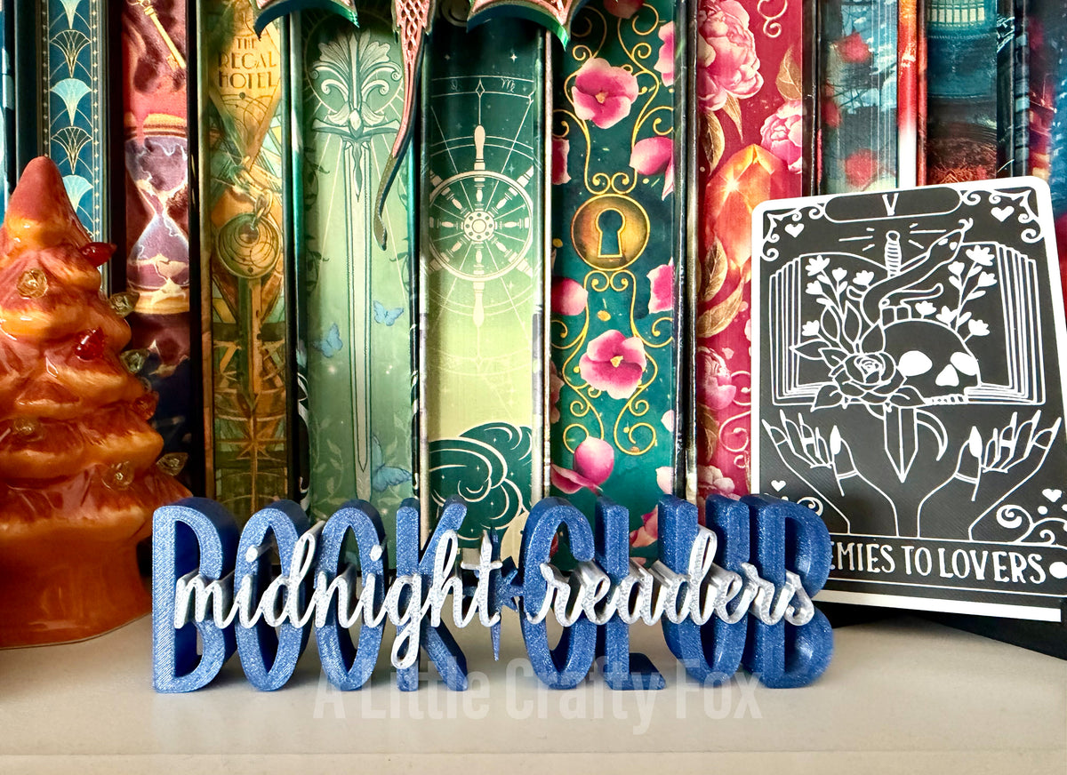 Midnight Readers Book Club 3D Printed Shelf Decor