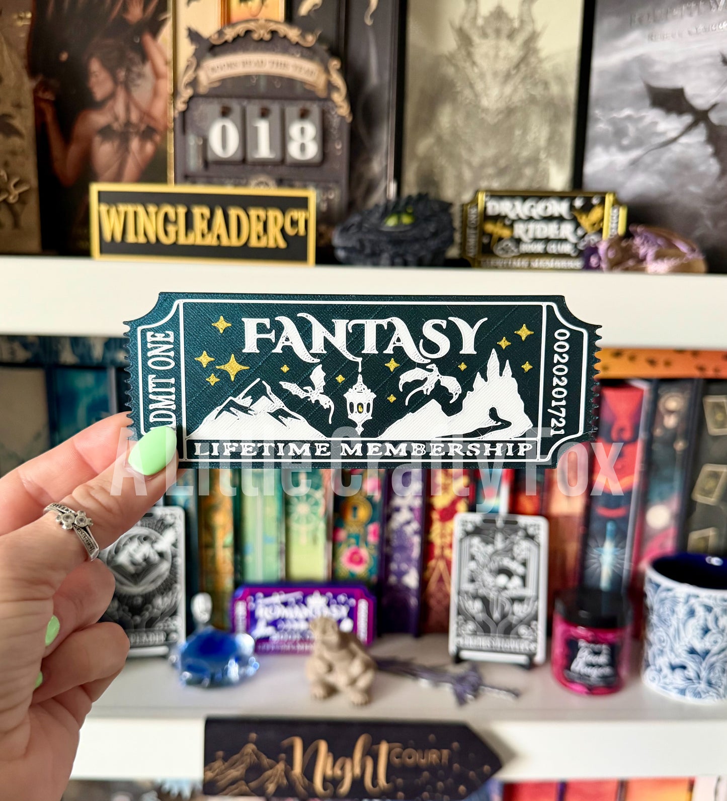 Fantasy Book Club Admission Ticket 3D Printed Bookmark