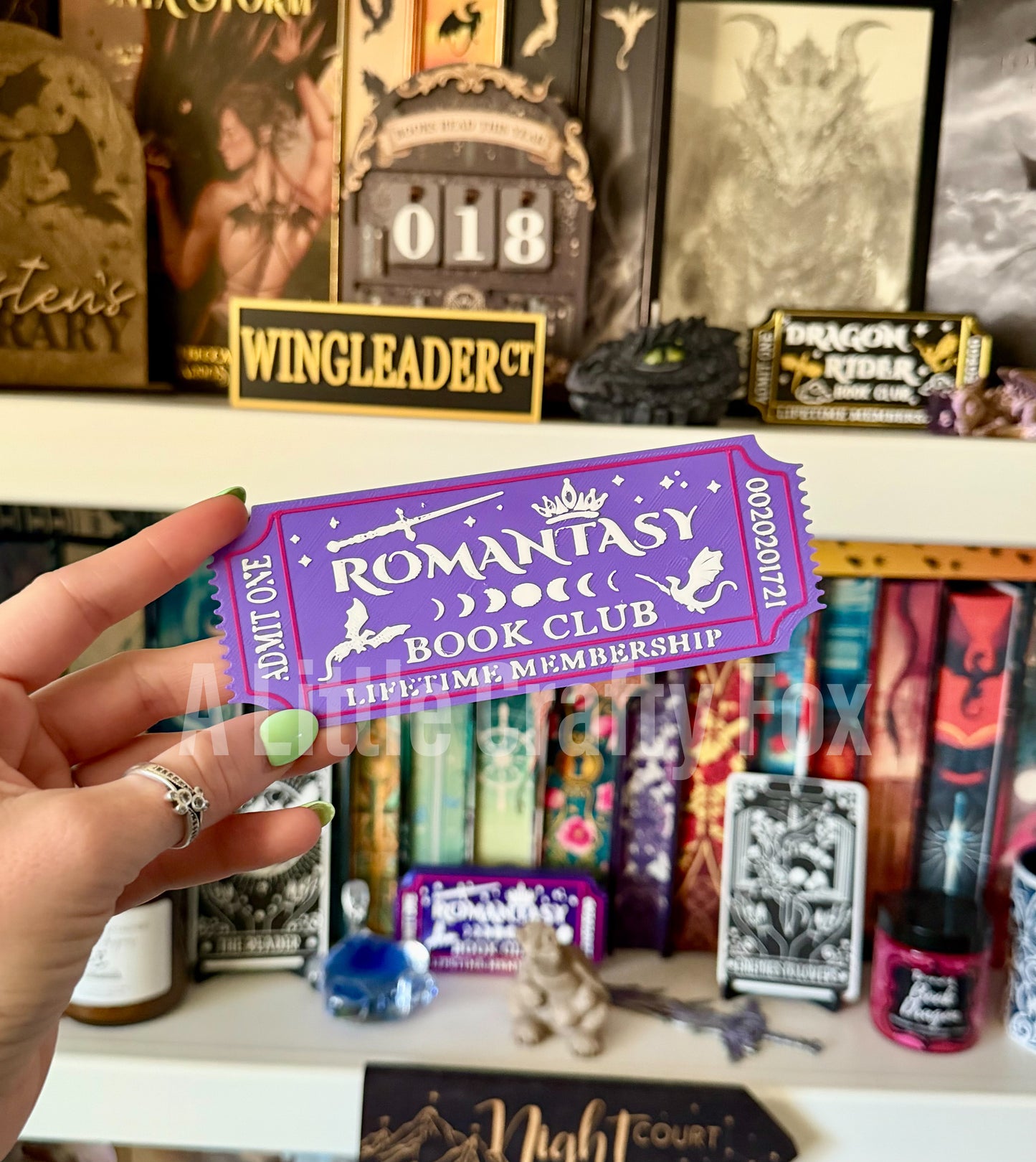 Romantasy Book Club Admission Ticket 3D Printed Bookmark