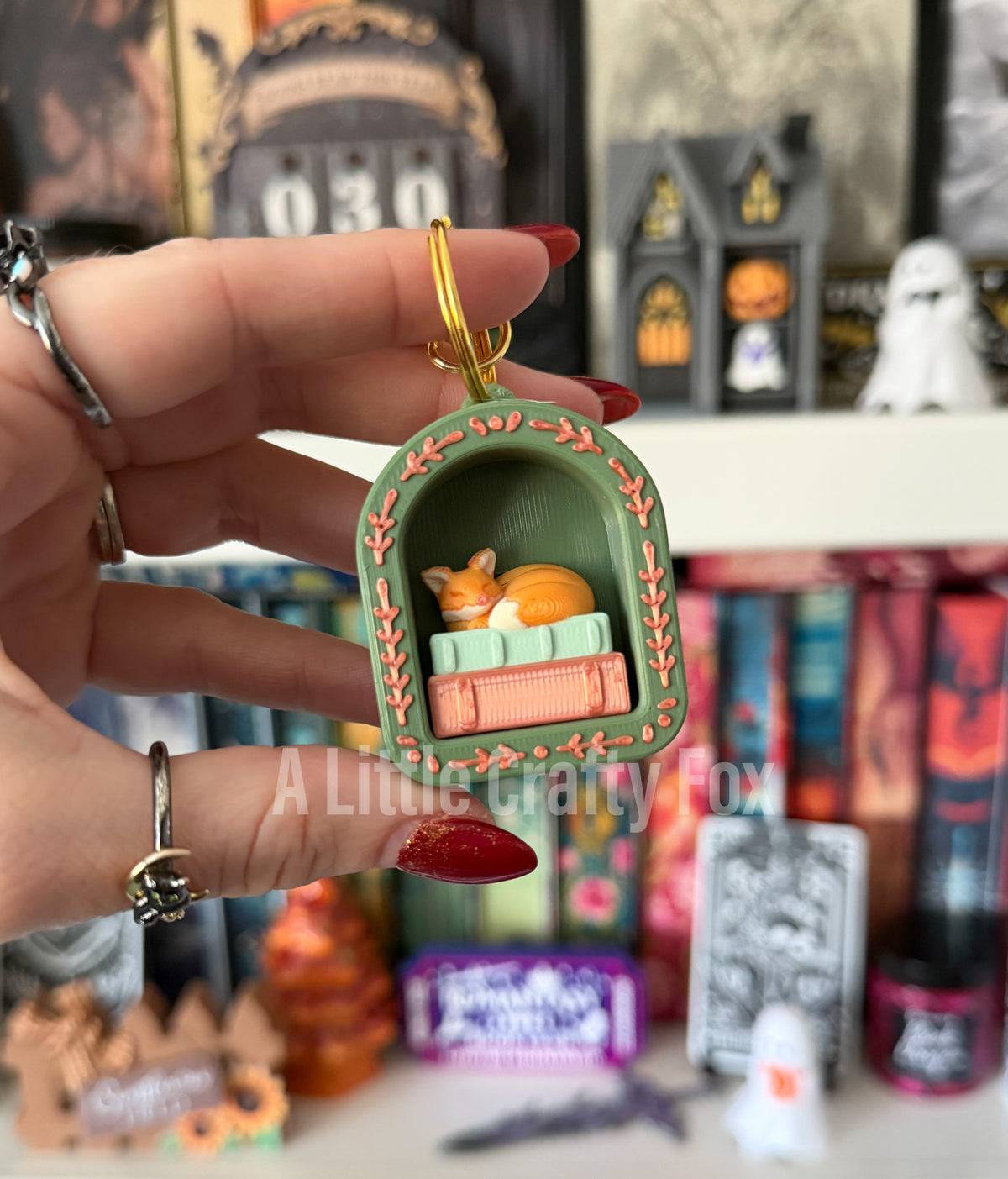 Enchanted Forest Book Nook 3D Printed Fidget Clicker Keychain Collection