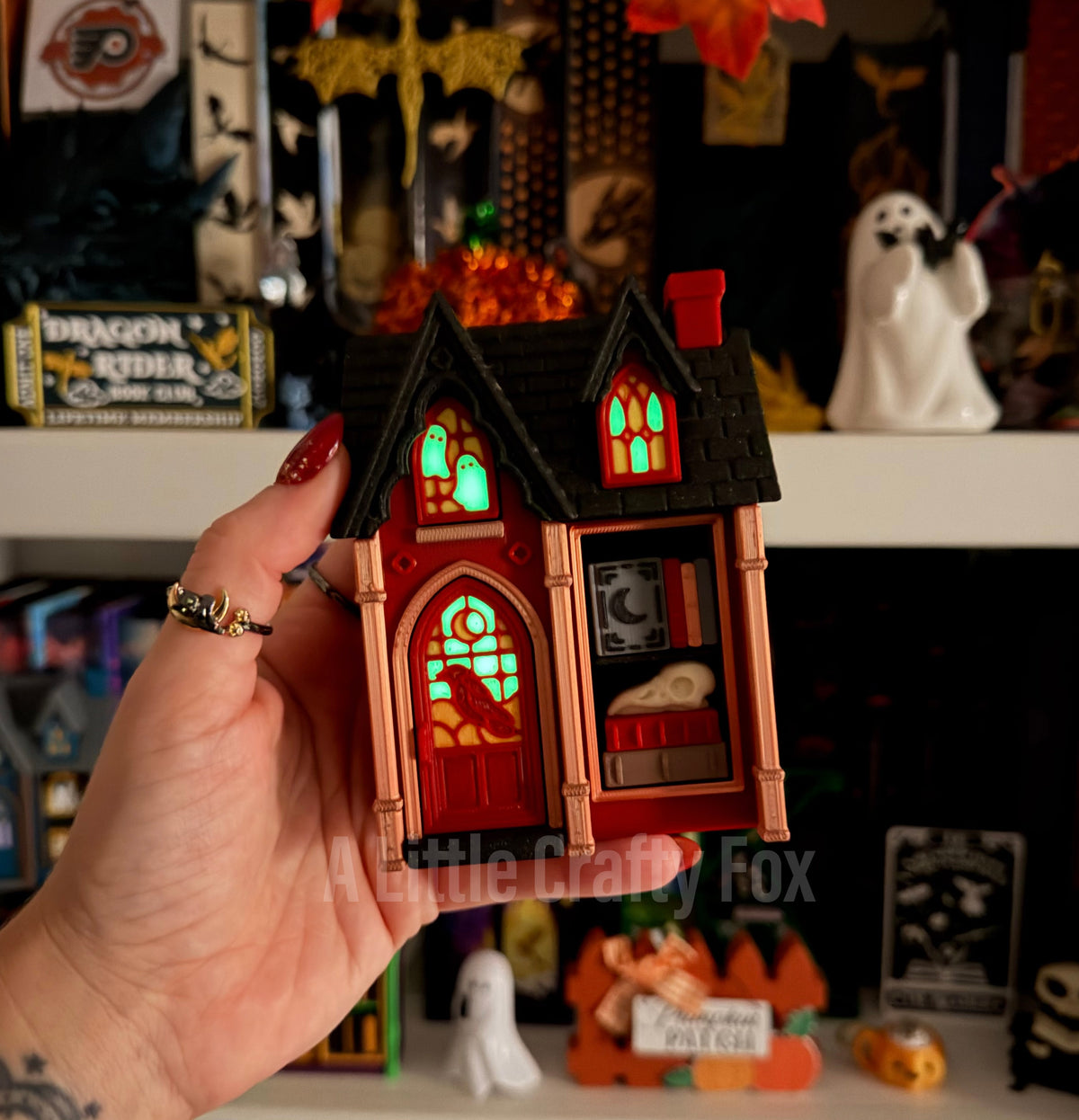 Haunted House Glow in the Dark Shelf Decor 3D Printed Fidget Clicker Collection
