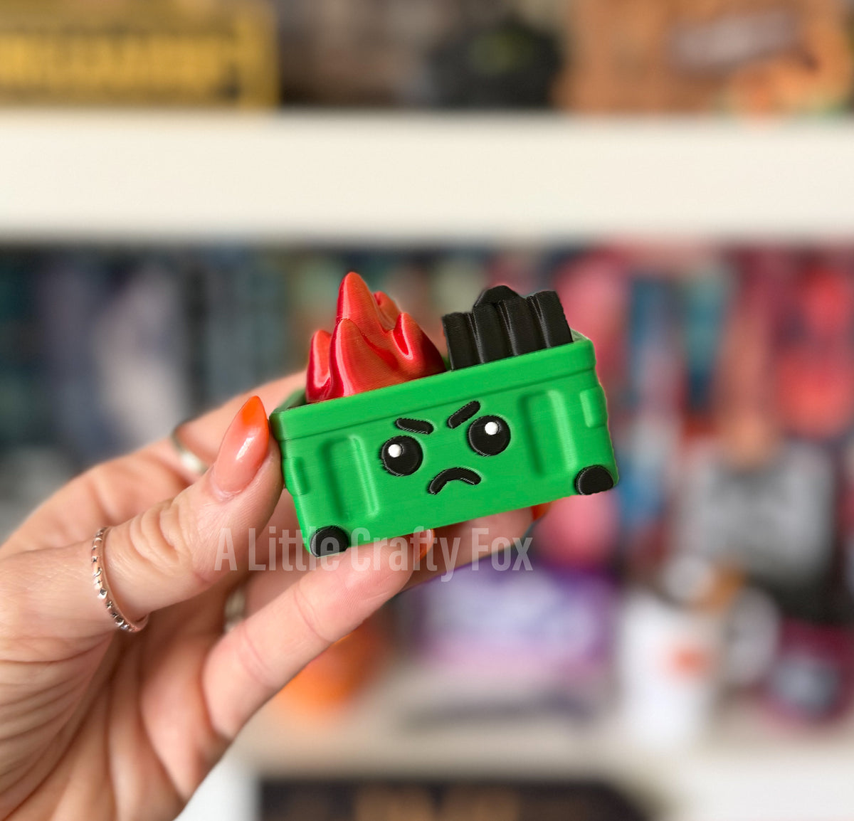 Everything is Fine Dumpster Fire Fidget Clicker Keychain