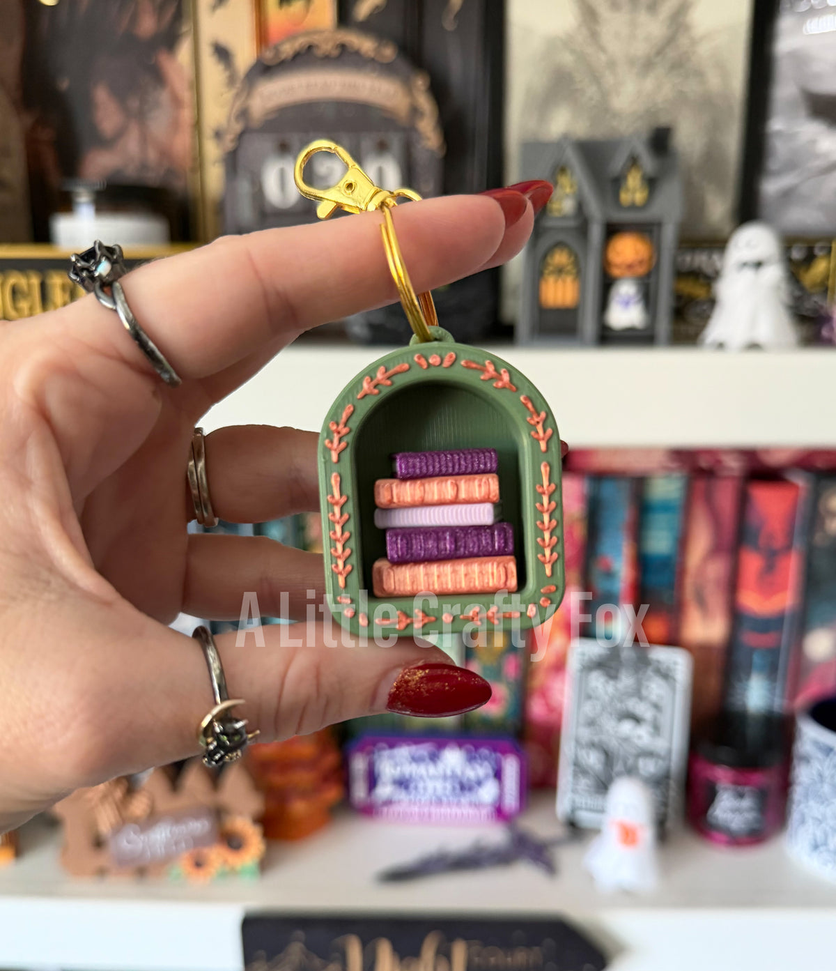 Enchanted Forest Book Nook 3D Printed Fidget Clicker Keychain Collection
