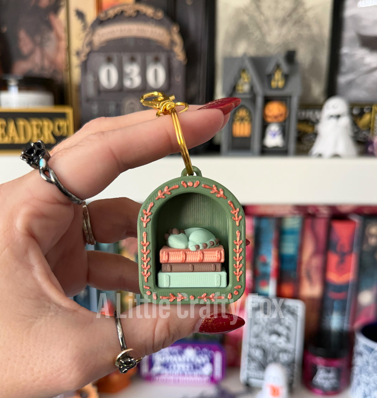 Enchanted Forest Book Nook 3D Printed Fidget Clicker Keychain Collection
