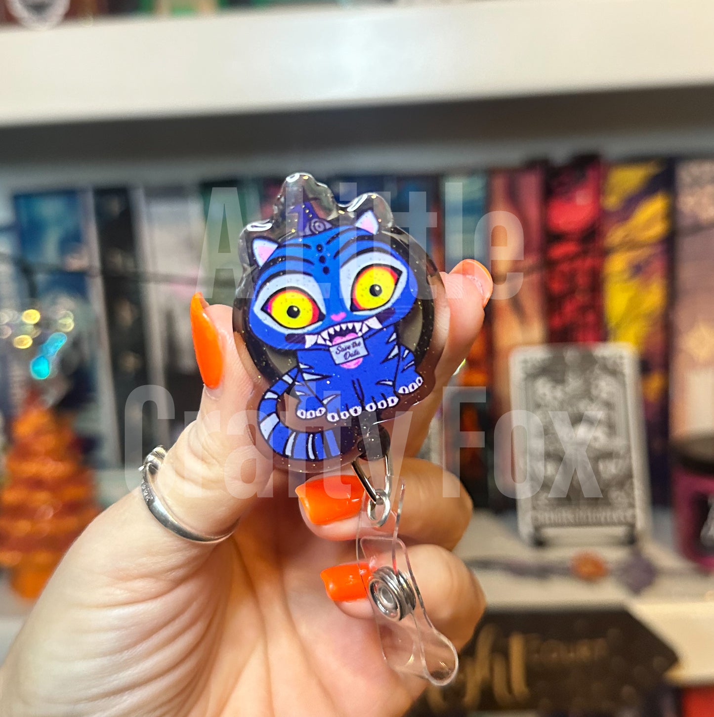 I Made It for the Tiger Derpy Tiger Glitter Acrylic Badge Reel