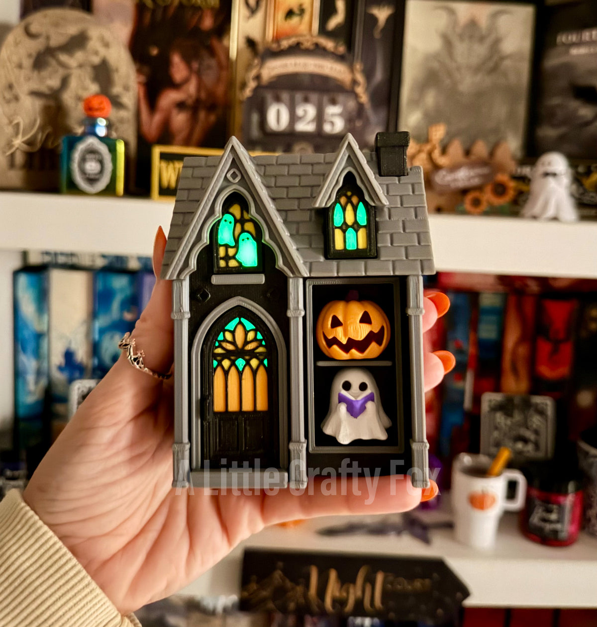 Haunted House Glow in the Dark Shelf Decor 3D Printed Fidget Clicker Collection