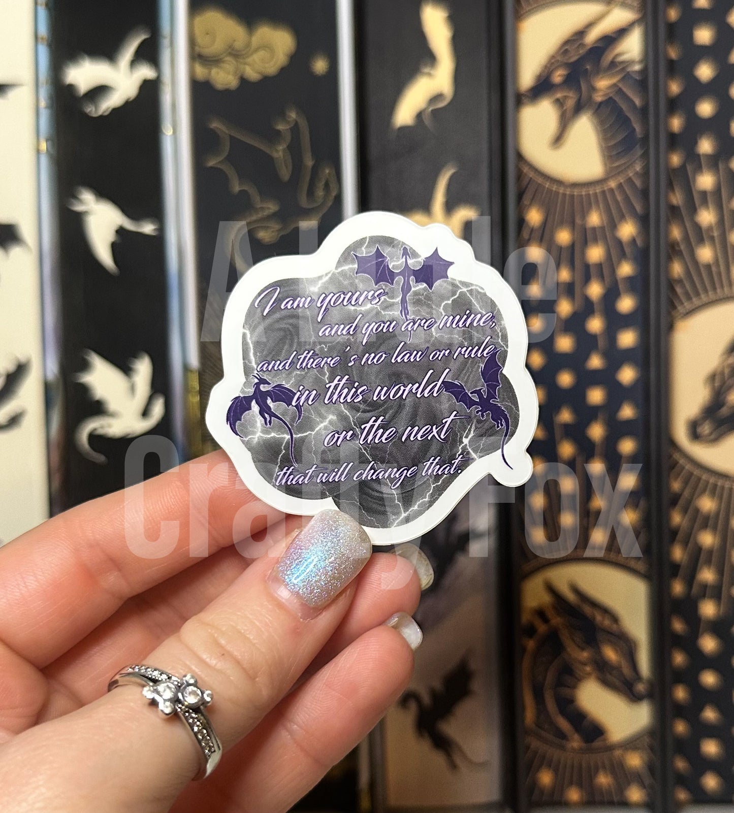 I Am Yours Shadows and Lightning Fourth Wing Inspired Officially Licensed Matte Sticker