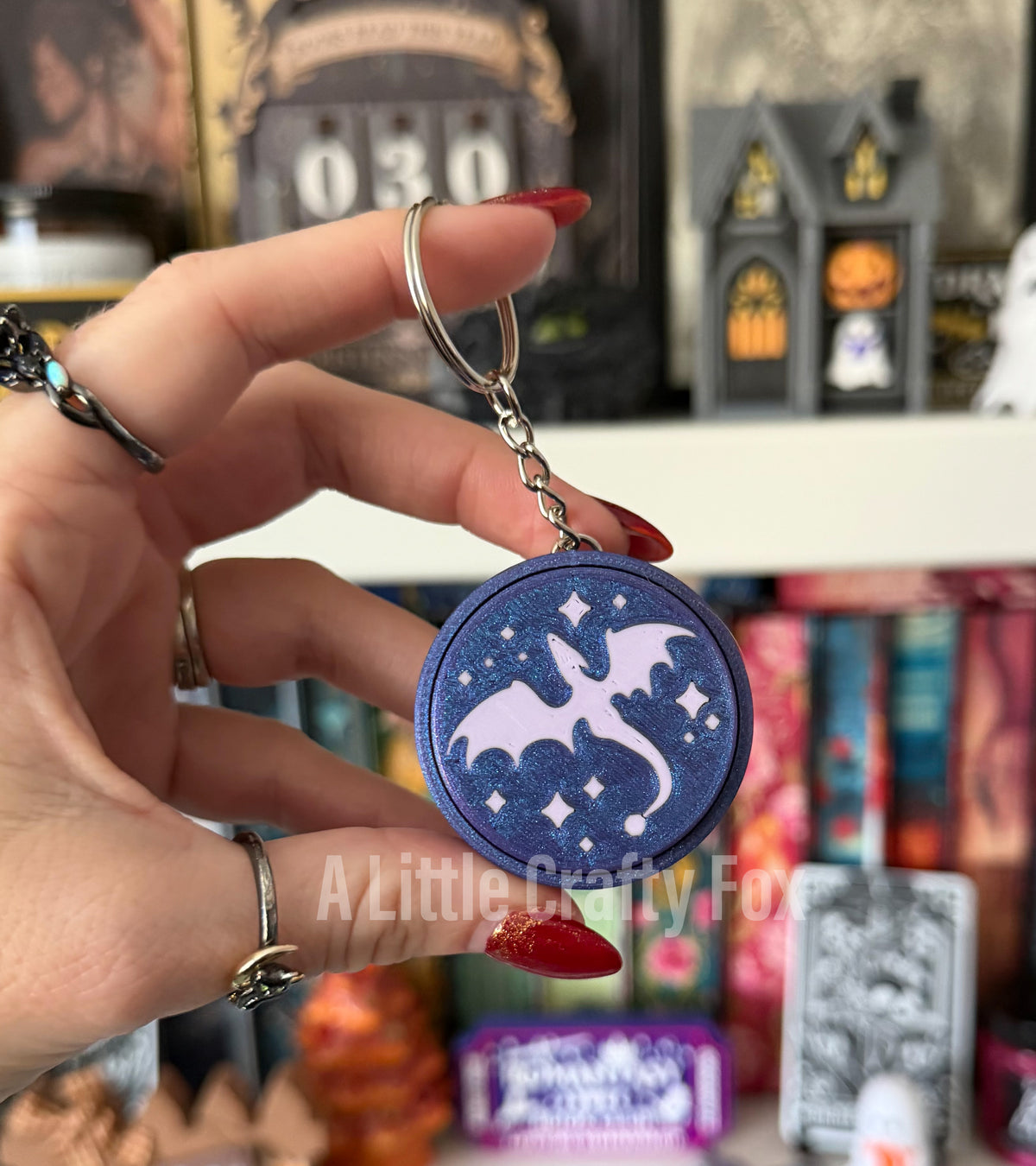 Starry Dragon Fidget Clicker Keychain