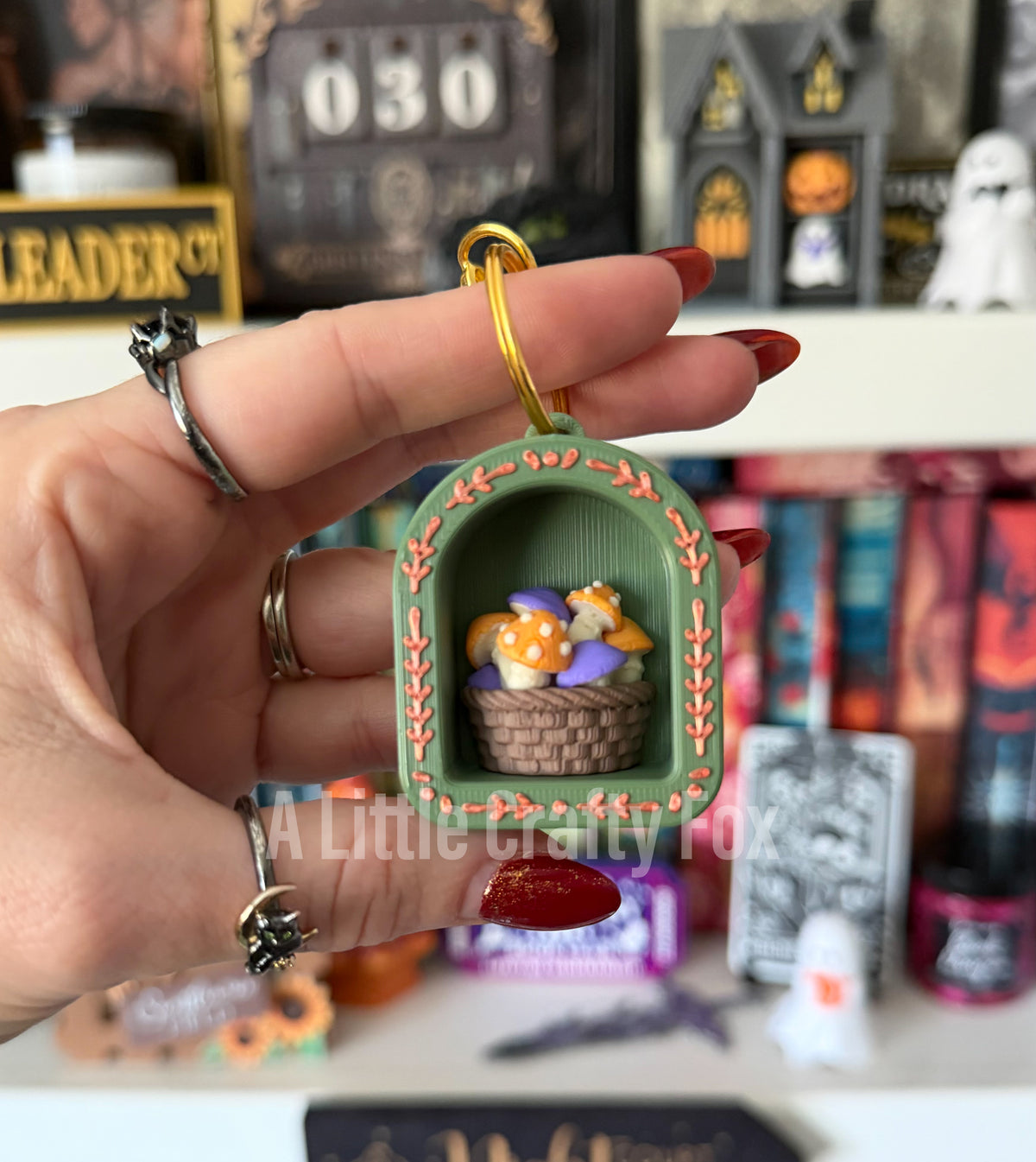 Enchanted Forest Book Nook 3D Printed Fidget Clicker Keychain Collection