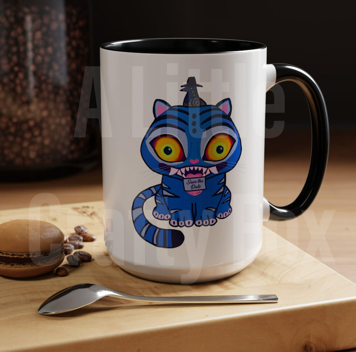 Derpy Tiger and Three Eyed Raven Accent Coffee Mug (11, 15oz)