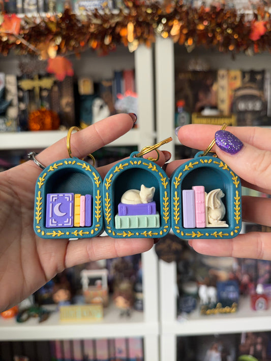 Fairytale Fantasy Book Nook 3D Printed Fidget Clicker Keychain Collection