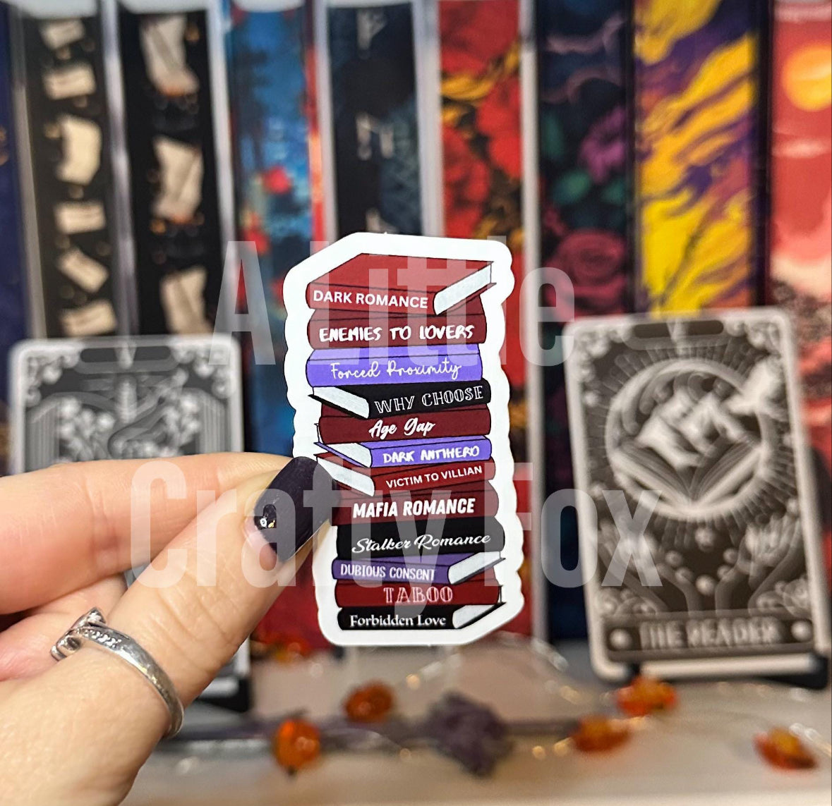 Dark Romance Book Trope Stack Sticker