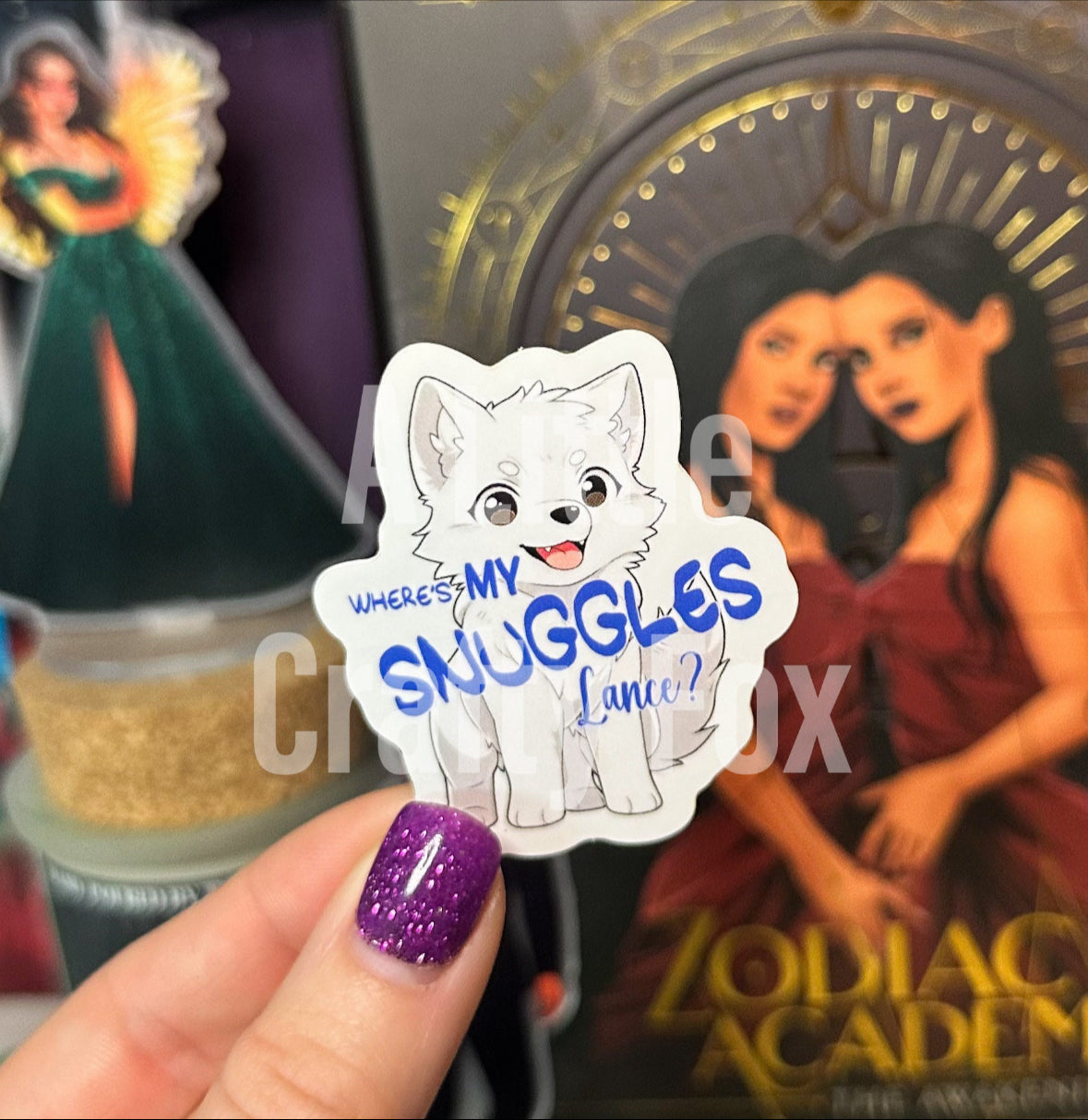 Where's My Snuggles Kawaii Wolf Zodiac Academy Officially Licensed Matte Sticker