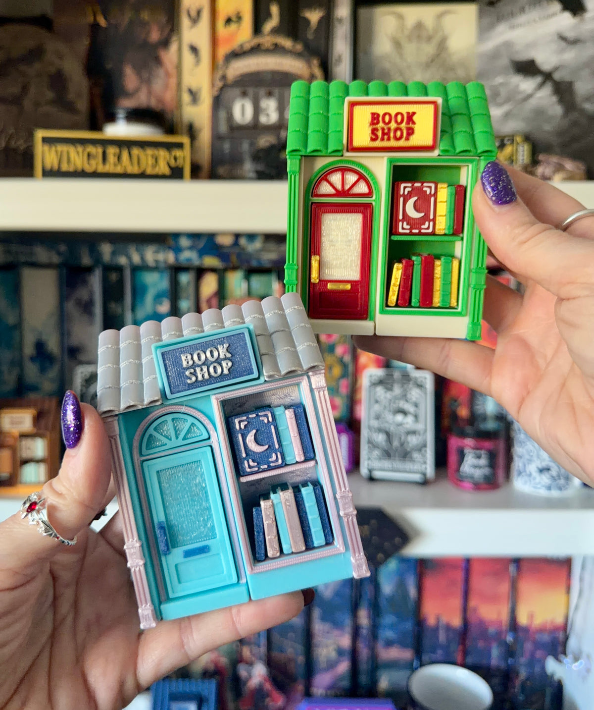 Winter Holiday Miniature Book Shop 3D Printed Fidget Clickers