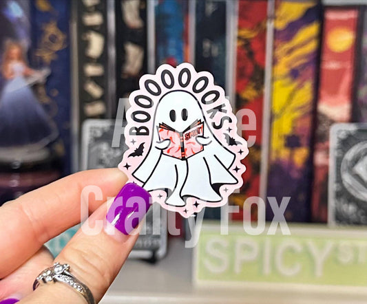 Spooky Reading Ghost Bookish Matte Sticker