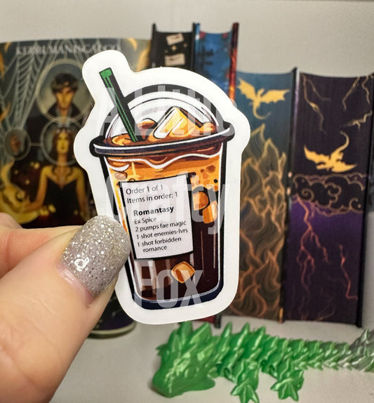 Romantasy Iced Coffee Order Bookish Sticker