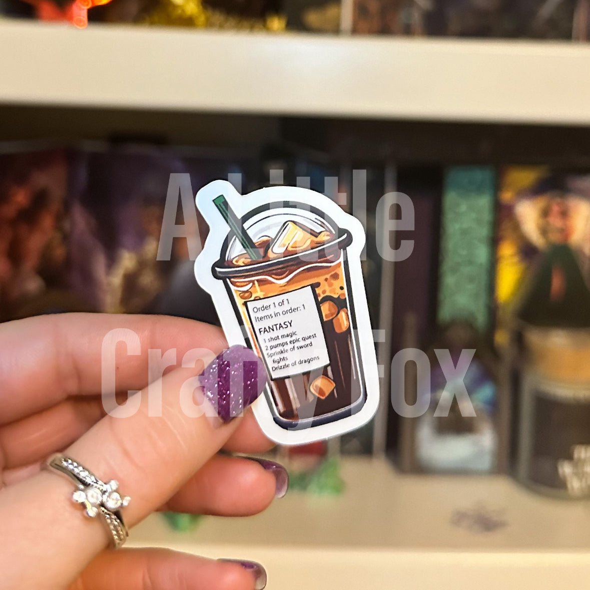 Fantasy Iced Coffee Order Bookish Matte Sticker
