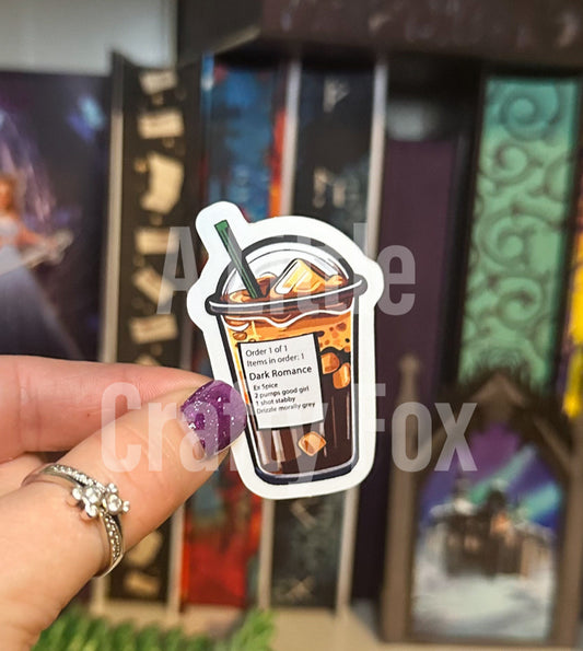 Dark Romance Iced Coffee Order Bookish Sticker