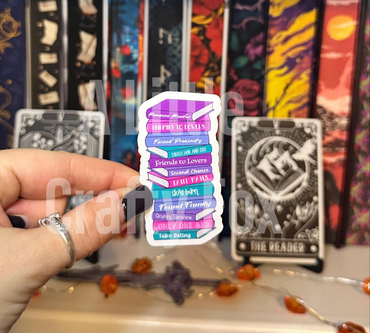 Romance Book Trope Stack Bookish Sticker