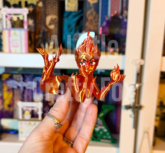Fire Sprite Bookshelf Decor- Full and Mini Version